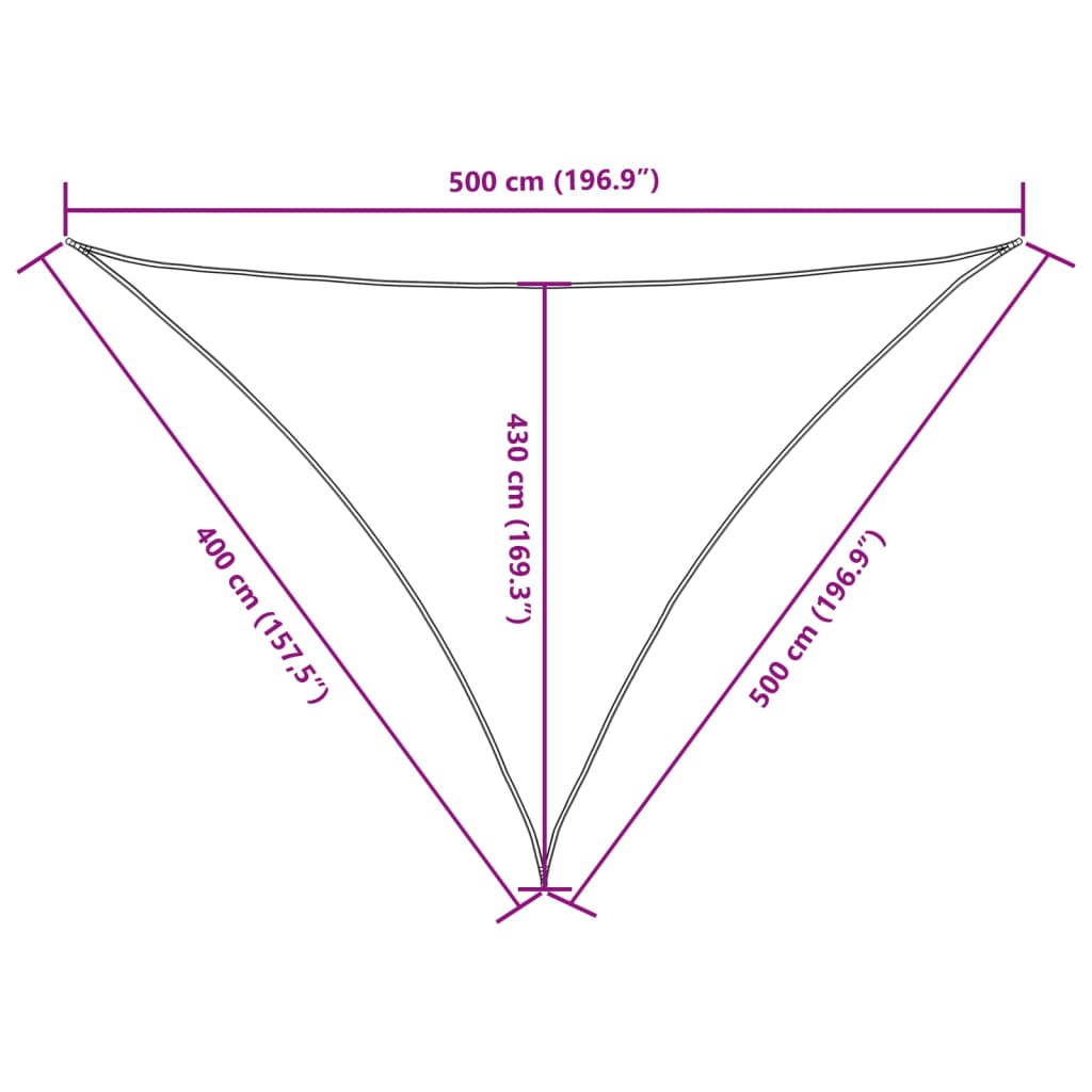 vidaXL Sunshade Sail Oxford Fabric Triangular 4x5x5 m Orange