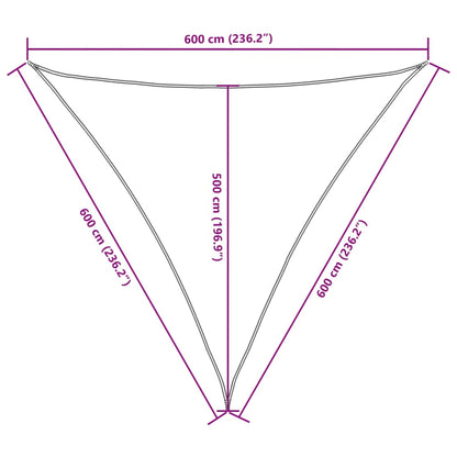 vidaXL Sunshade Sail Oxford Fabric Triangular 6x6x6 m Orange