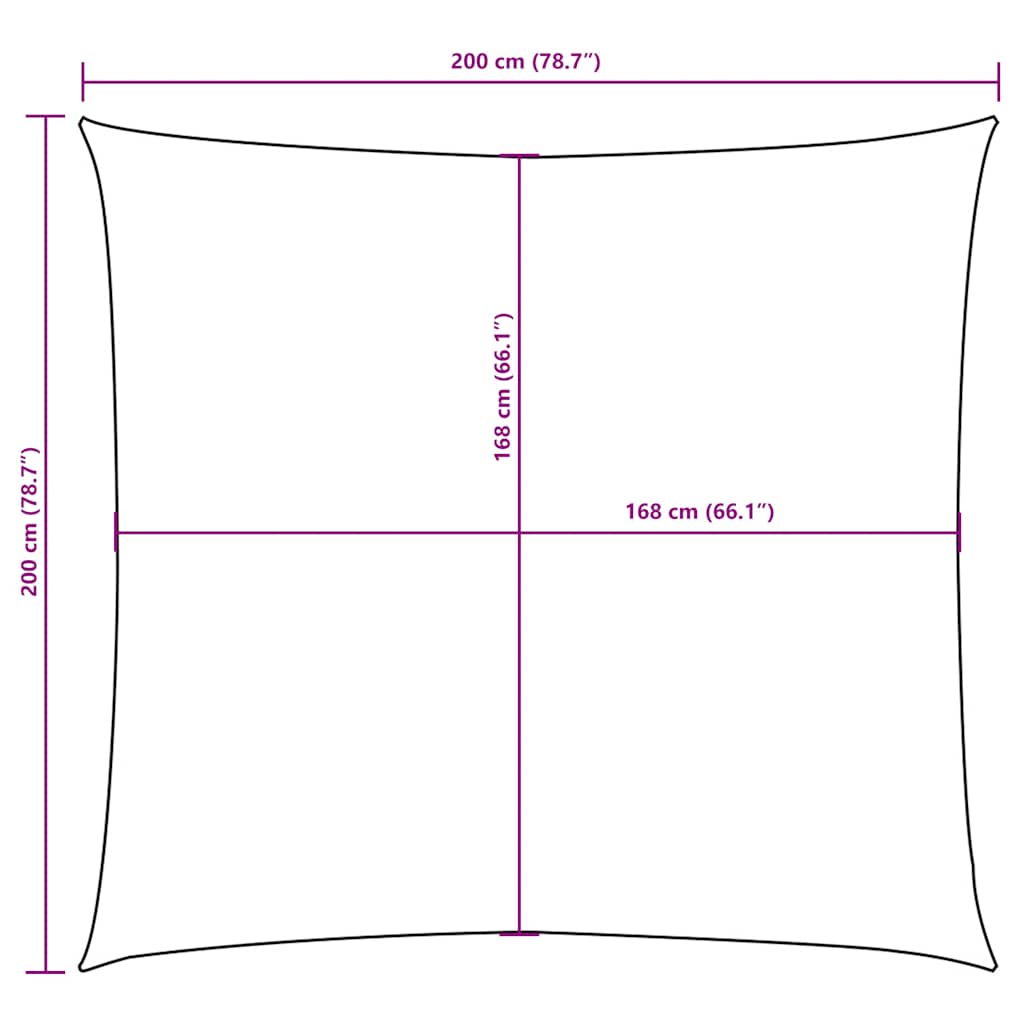vidaXL Sunshade Sail Oxford Fabric Square 2x2 m Black