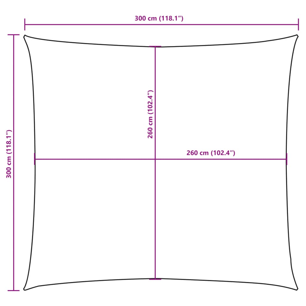 vidaXL Sunshade Sail Oxford Fabric Square 3x3 m Black