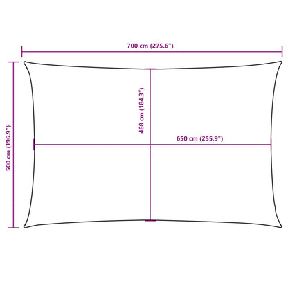 vidaXL Sunshade Sail Oxford Fabric Rectangular 5x7 m Black