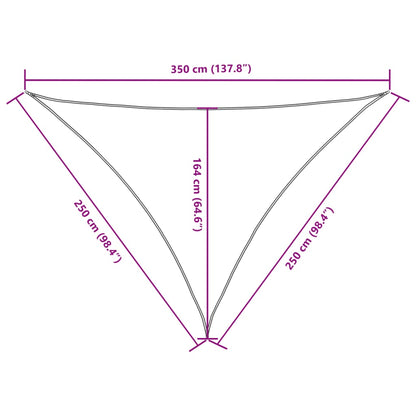 vidaXL Sunshade Sail Oxford Fabric Triangular 2.5x2.5x3.5 m Black
