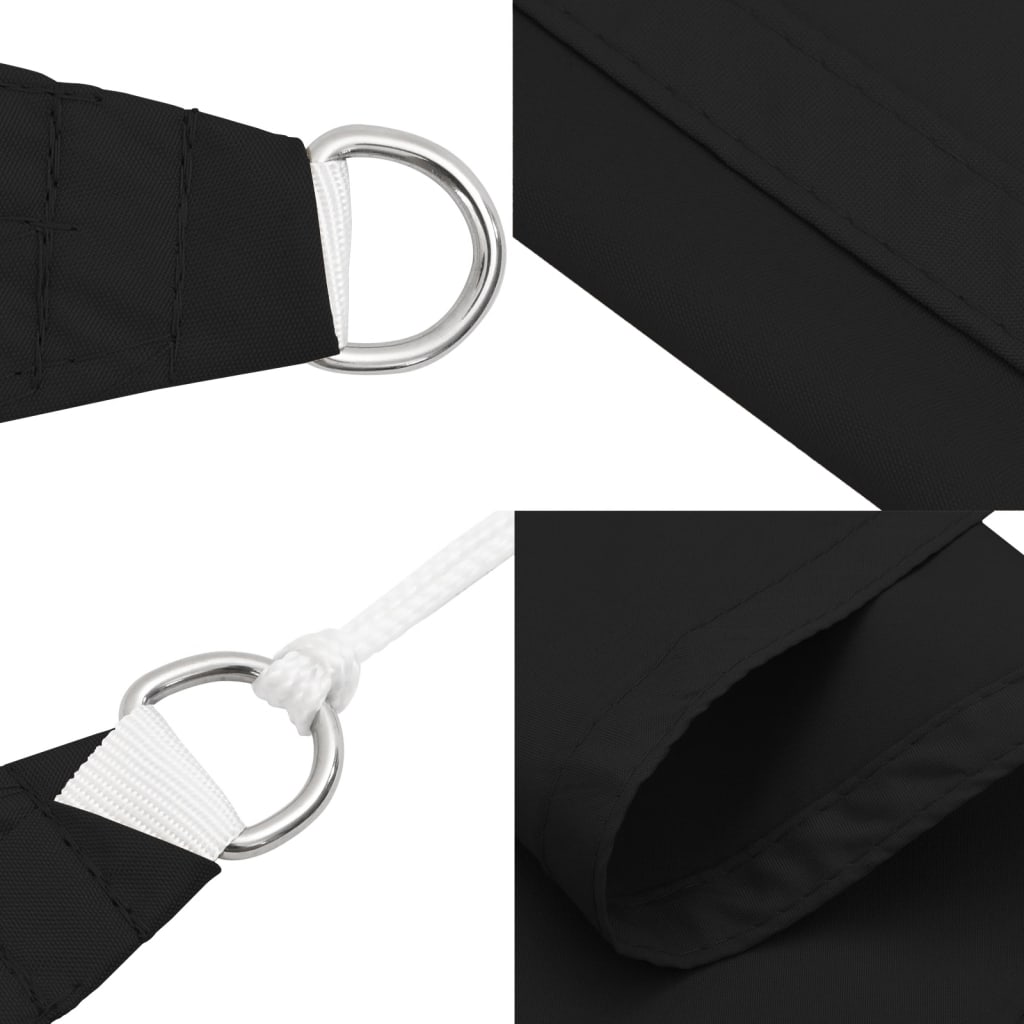 vidaXL Sun Sail | Black | PU coated oxford fabric | 3x4x4 m