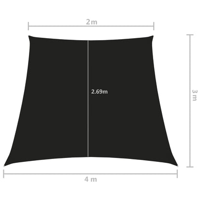 vidaXL Sunshade Sail Oxford Fabric Trapezium 2/4x3 m Black
