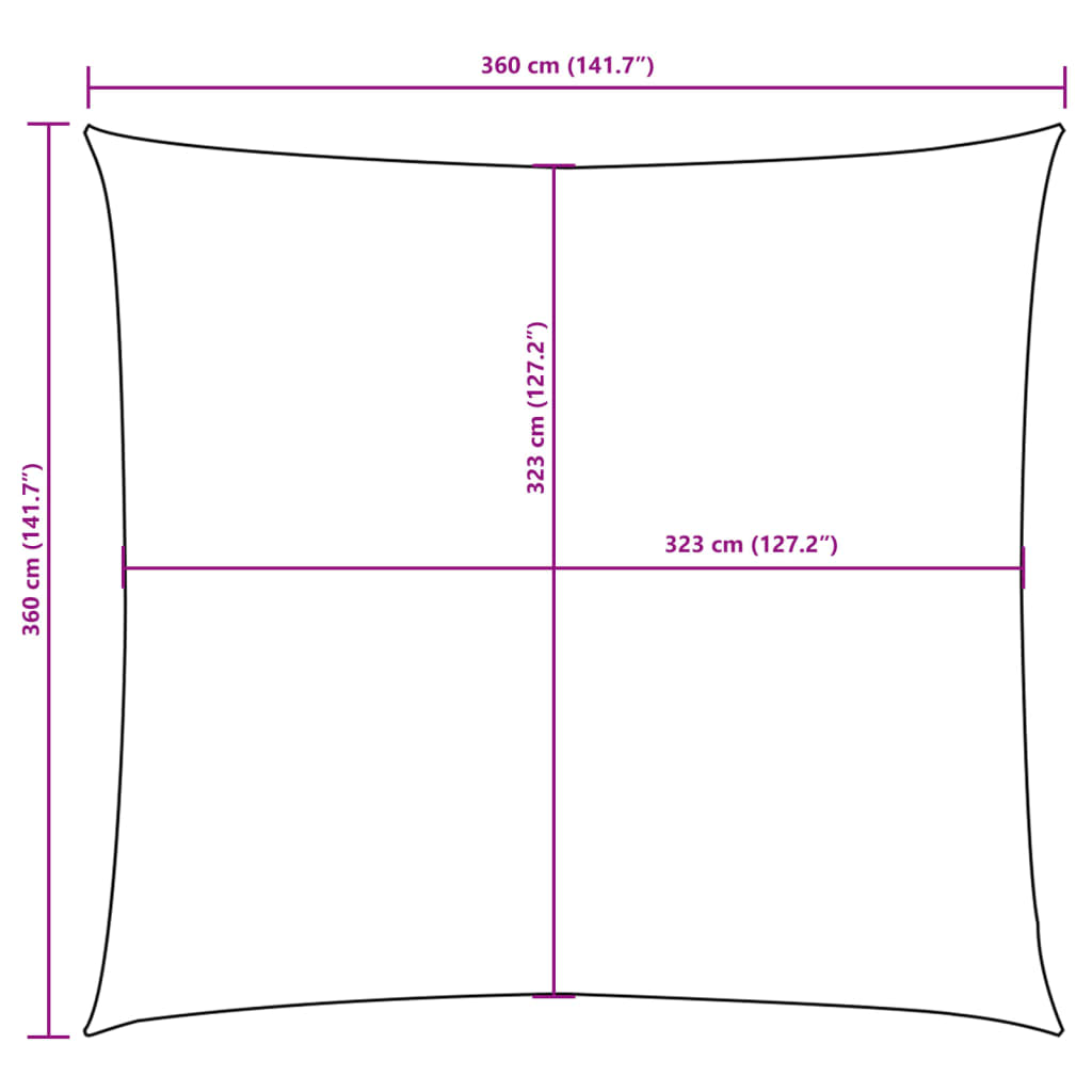 vidaXL Sunshade Sail Oxford Fabric Square 3.6x3.6 m Brown