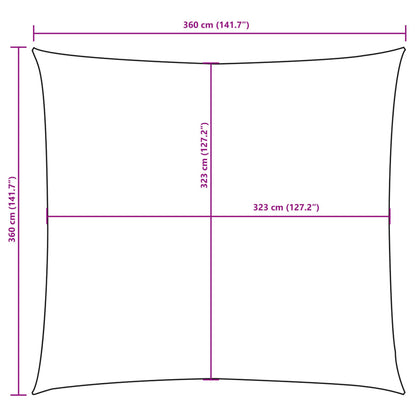 vidaXL Sunshade Sail Oxford Fabric Square 3.6x3.6 m Brown