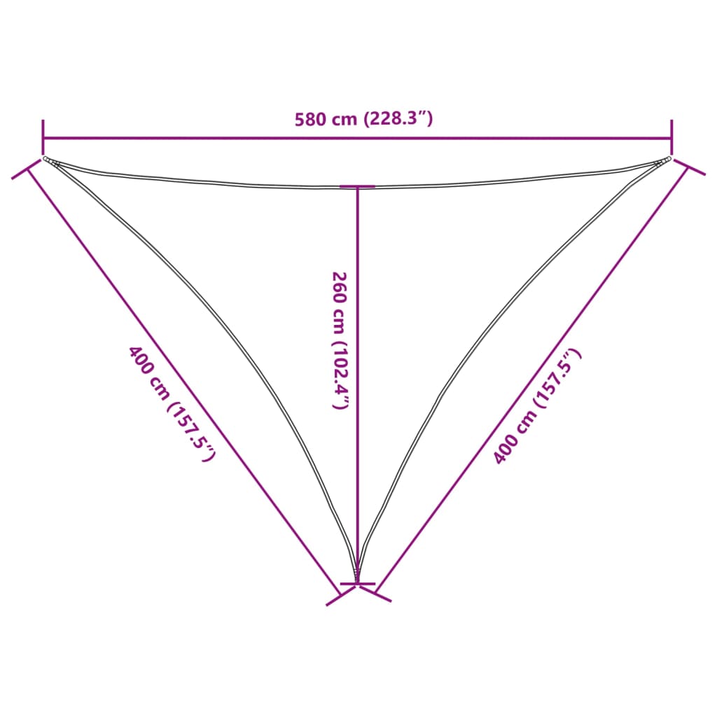 vidaXL Sunshade Sail Oxford Fabric Triangular 4x4x5.8 m Brown