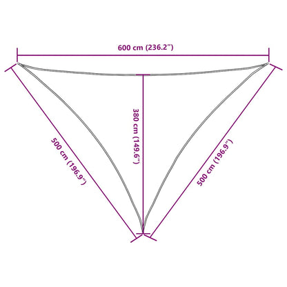 135843 vidaXL Sunshade Sail Oxford Fabric Triangular 5x5x6 m Brown