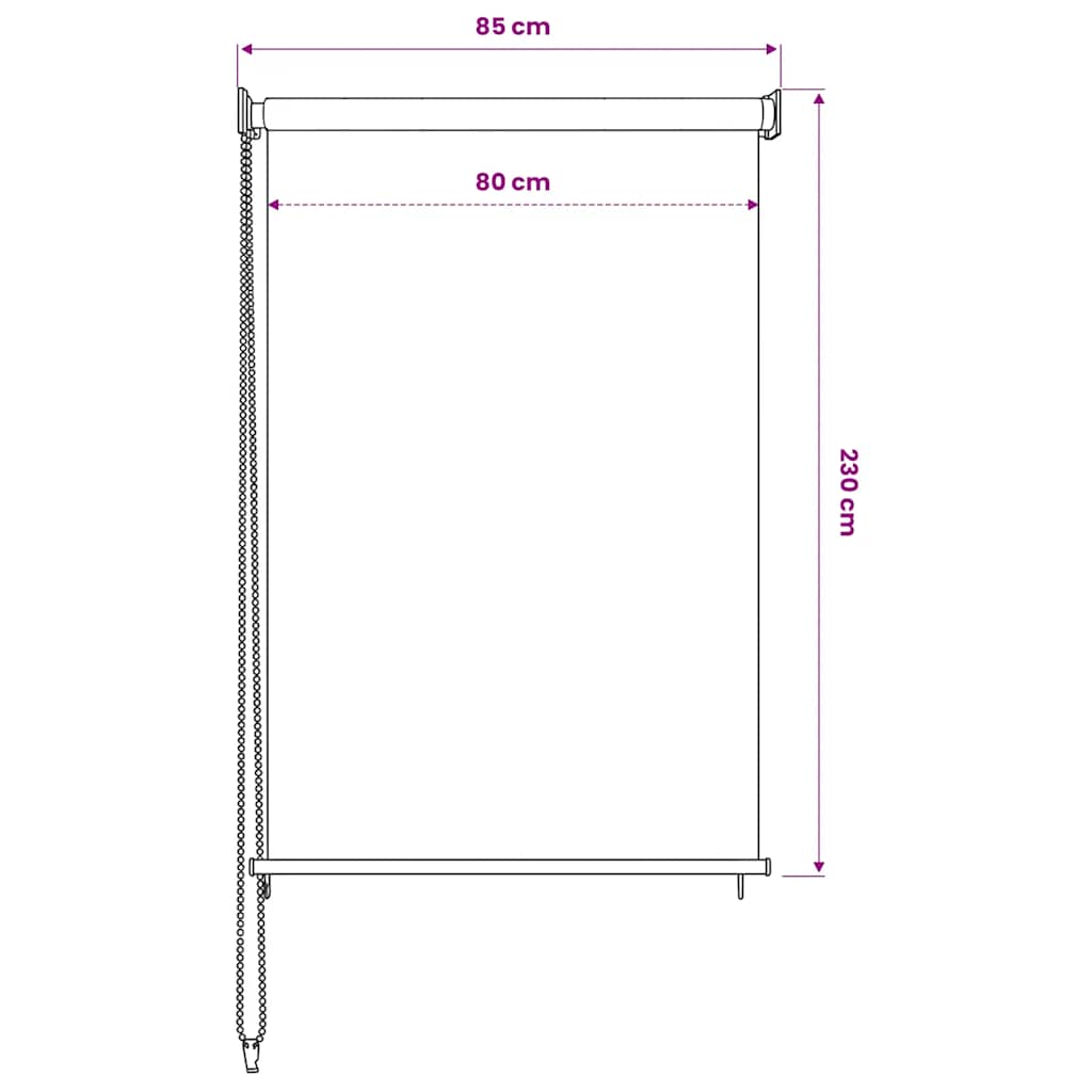 vidaXL Outdoor Roller Blind 85(W)x230(H) cm Beige
