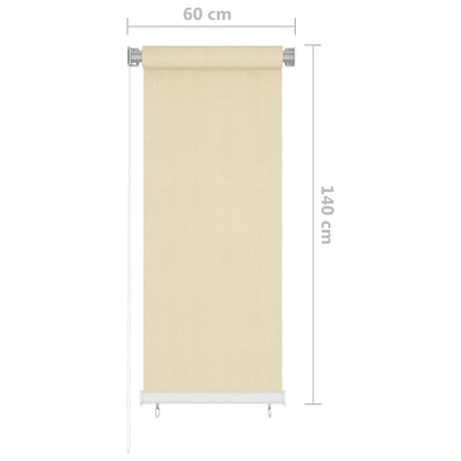 vidaXL Outdoor Roller Blind Cream 65(W)x140(H) cm HDPE