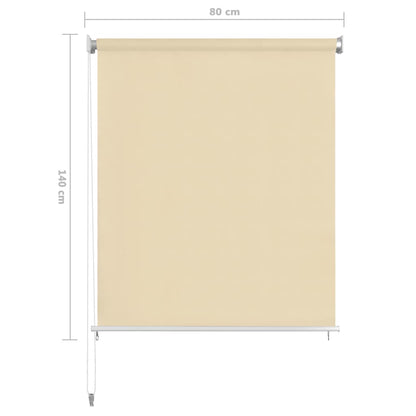 vidaXL Outdoor Roller Blind Cream 85(W)x140(H) cm HDPE