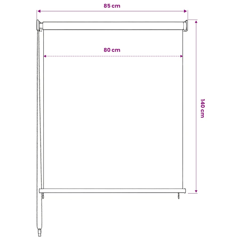 vidaXL Outdoor Roller Blind Cream 85(W)x140(H) cm HDPE