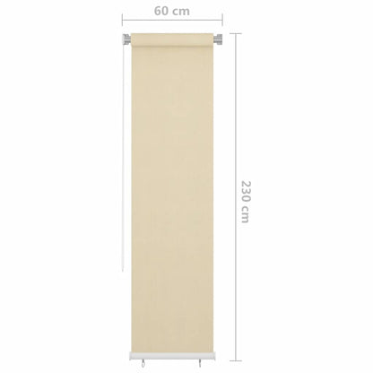 vidaXL Outdoor Roller Blind Cream 65(W)x230(H) cm HDPE