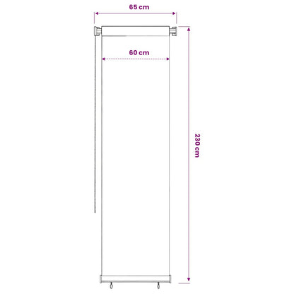 vidaXL Outdoor Roller Blind Cream 65(W)x230(H) cm HDPE