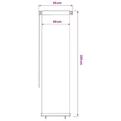 vidaXL Outdoor Roller Blind Cream 65(W)x230(H) cm HDPE
