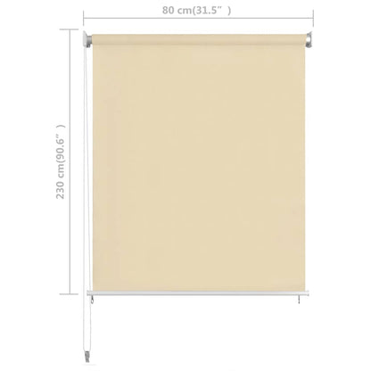vidaXL Outdoor Roller Blind Cream 85(W)x230(H) cm HDPE