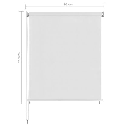 vidaXL Outdoor Roller Blind White 80x140 cm HDPE