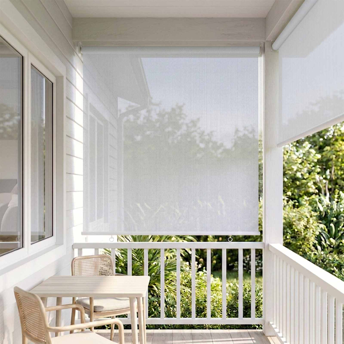 vidaXL Outdoor Roller Blind White 65(W)x230(H) cm HDPE