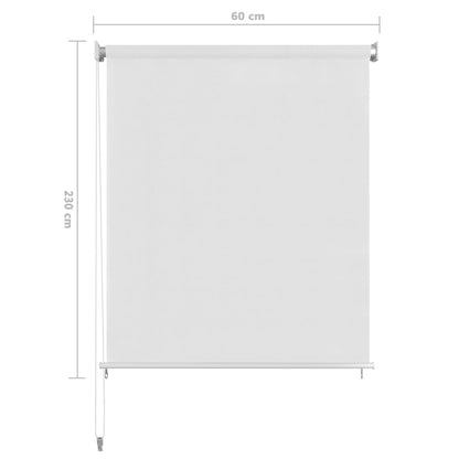 vidaXL Outdoor Roller Blind White 60x230 cm HDPE