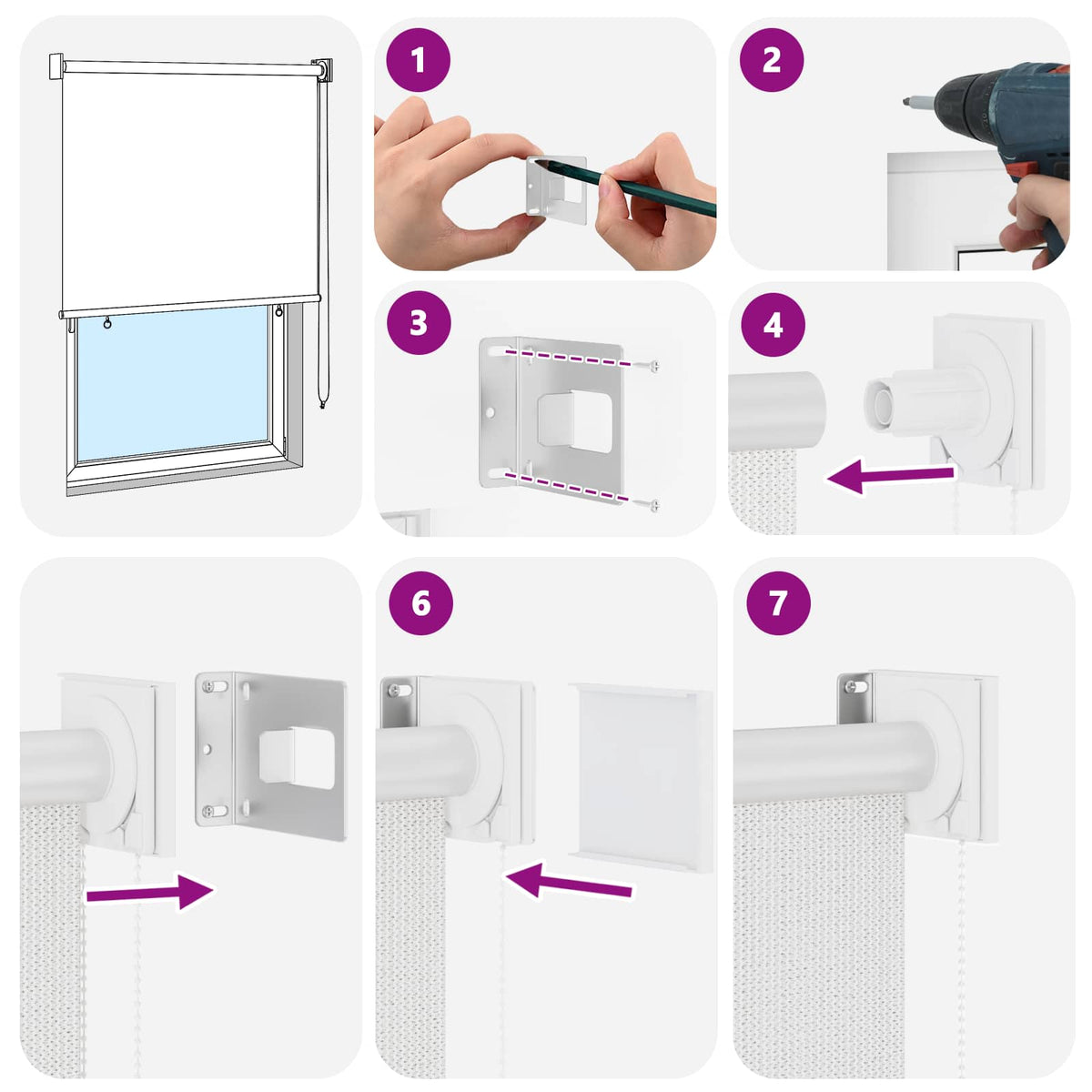 vidaXL Outdoor Roller Blind White 65(W)x230(H) cm HDPE