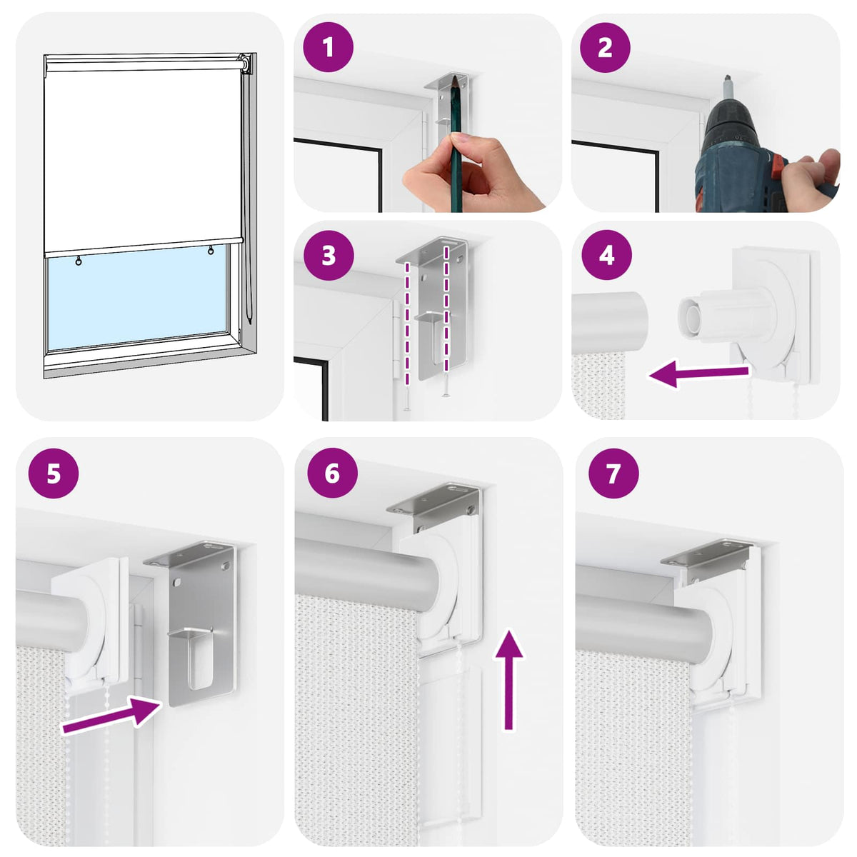 vidaXL Outdoor Roller Blind White 65(W)x230(H) cm HDPE