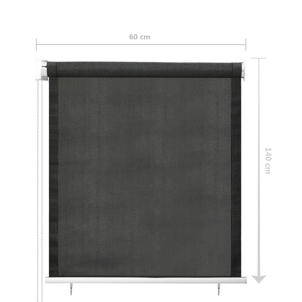 vidaXL Outdoor Roller Blind 65(W)x140(H) cm Anthracite