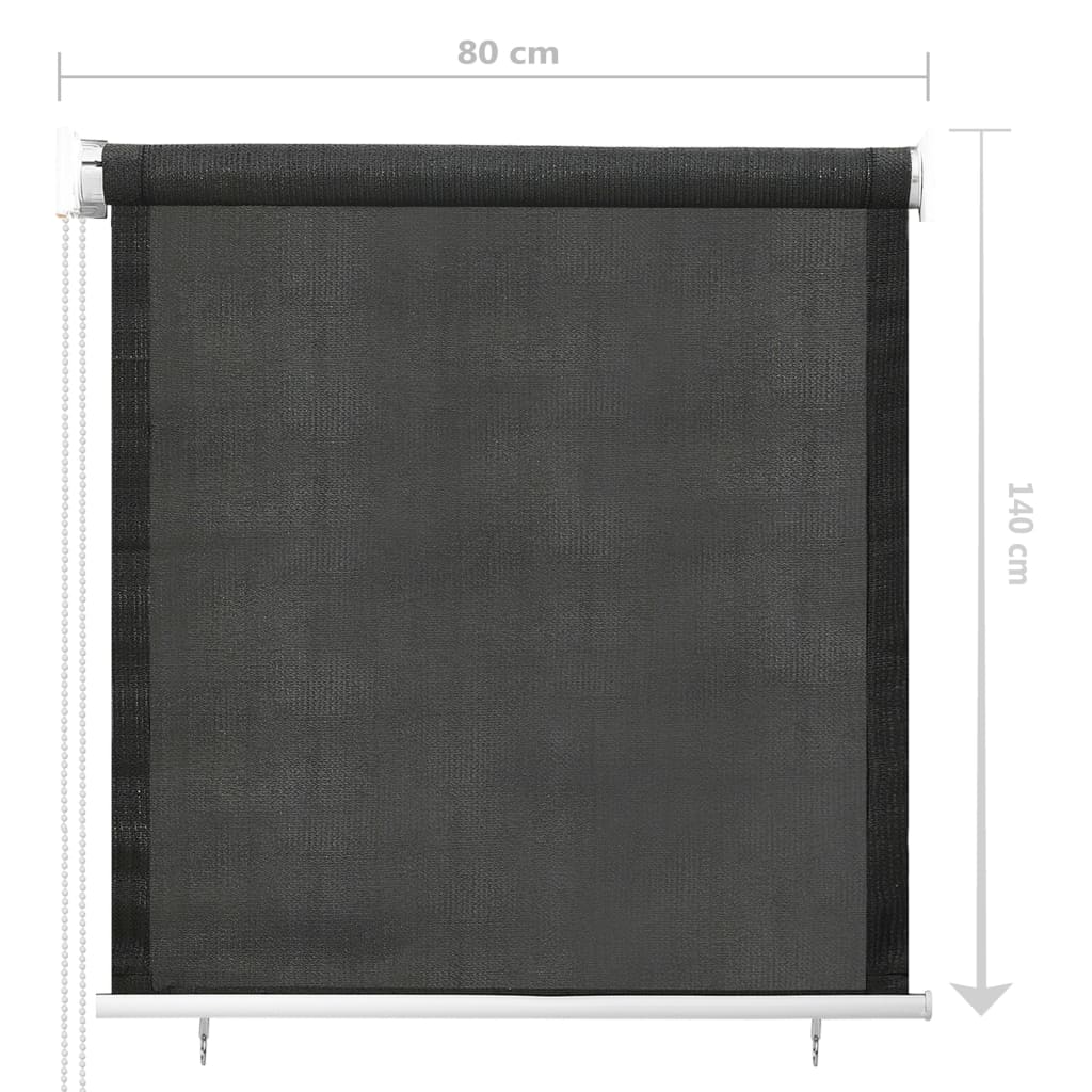 vidaXL Outdoor Roller Blind 85(W)x140(H) cm Anthracite