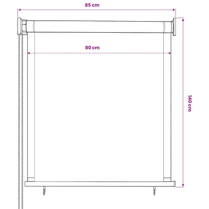 vidaXL Outdoor Roller Blind 85(W)x140(H) cm Anthracite