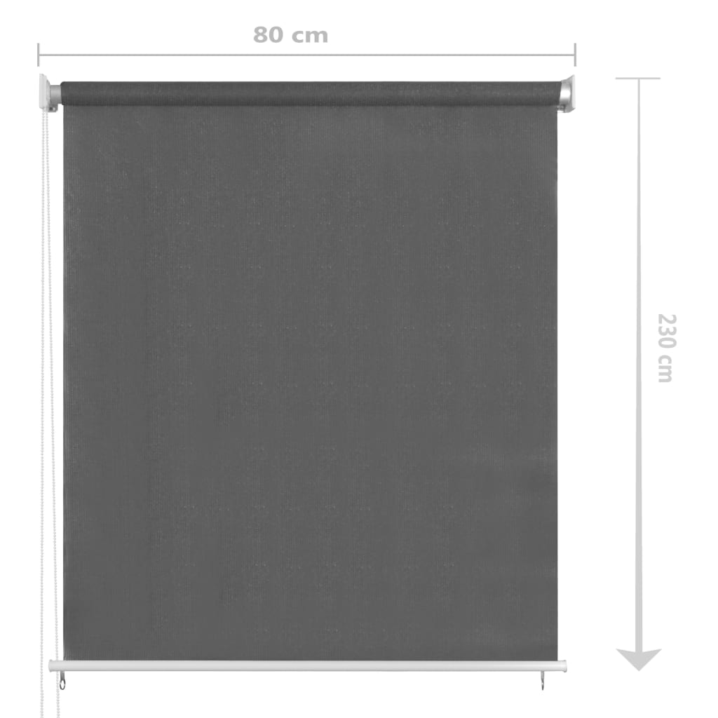 vidaXL Outdoor Roller Blind 85(W)x230(H) cm Anthracite