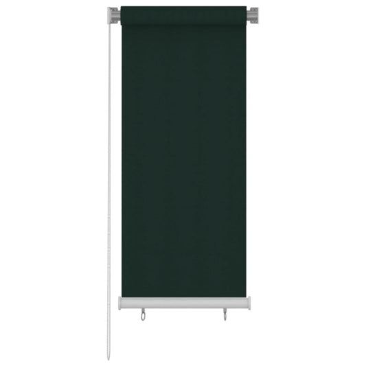 vidaXL Outdoor Roller Blind 65(W)x140(H) cm Dark Green HDPE