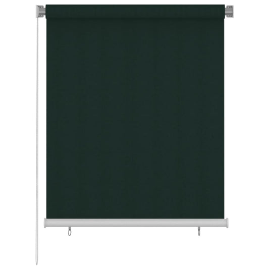vidaXL Outdoor Roller Blind 125(W)x140(H) cm Dark Green HDPE