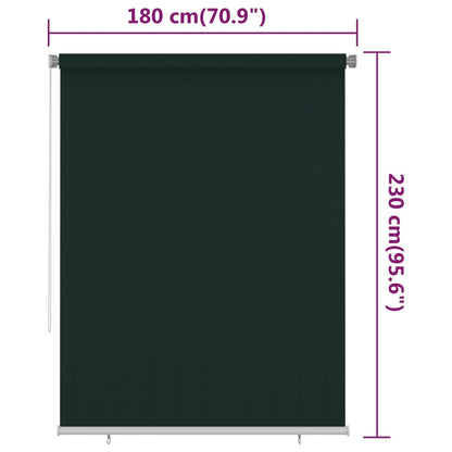 vidaXL Outdoor Roller Blind 180x230 cm Dark Green HDPE