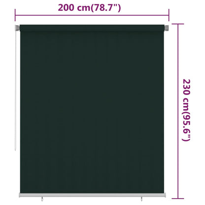 vidaXL Outdoor Roller Blind 200x230 cm Dark Green HDPE
