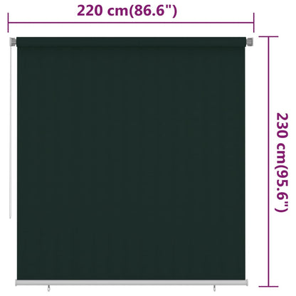 vidaXL Outdoor Roller Blind 220x230 cm Dark Green HDPE