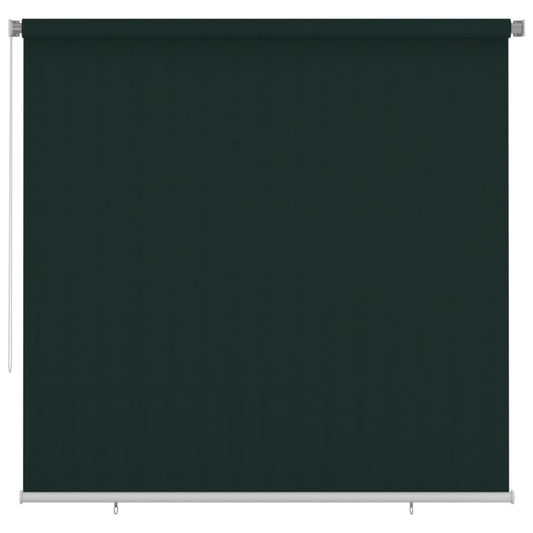 vidaXL Outdoor Roller Blind 245(W)x230(H) cm Dark Green HDPE