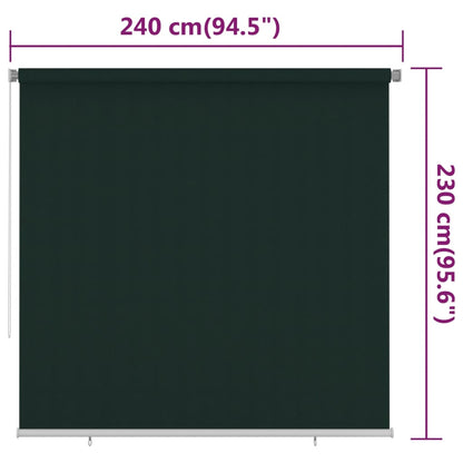 vidaXL Outdoor Roller Blind 240x230 cm Dark Green HDPE