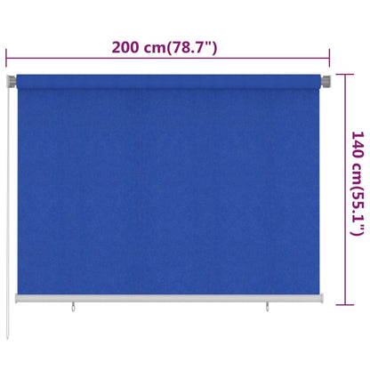 vidaXL Outdoor Roller Blind 200x140 cm Blue HDPE
