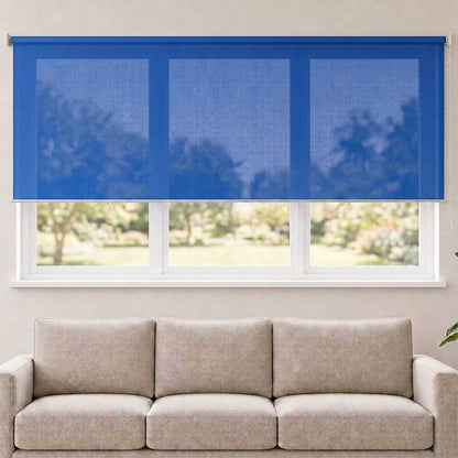 vidaXL Outdoor Roller Blind 355(W)x140(H) cm Blue HDPE