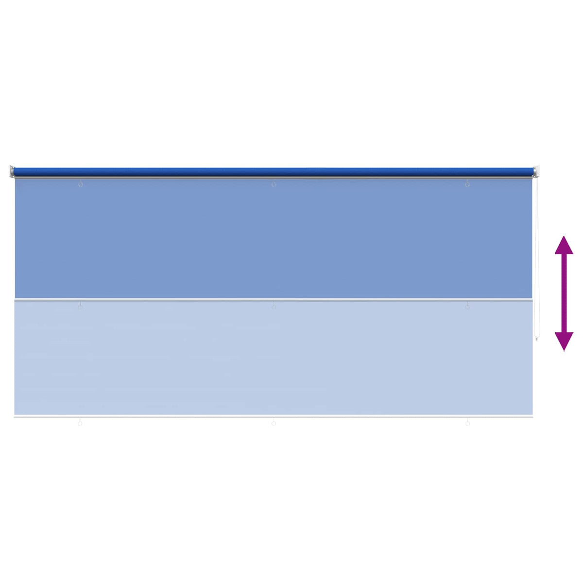 vidaXL Outdoor Roller Blind 355(W)x140(H) cm Blue HDPE