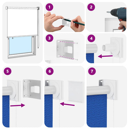 vidaXL Outdoor Roller Blind 355(W)x140(H) cm Blue HDPE