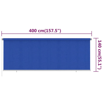 vidaXL Outdoor Roller Blind 400x140 cm Blue HDPE