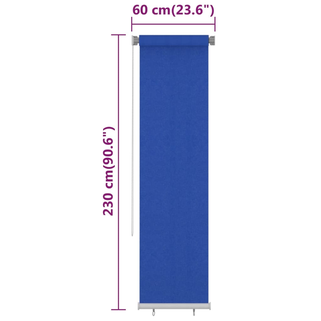 vidaXL Outdoor Roller Blind 60x230 cm Blue HDPE