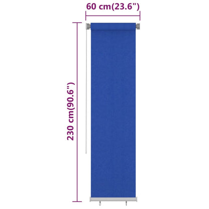 vidaXL Outdoor Roller Blind 60x230 cm Blue HDPE