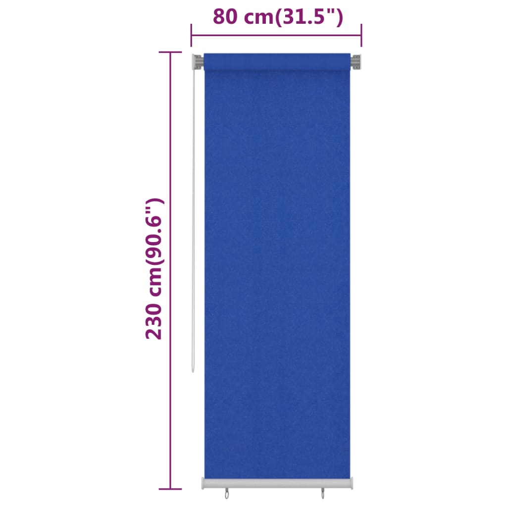 vidaXL Outdoor Roller Blind 80x230 cm Blue HDPE