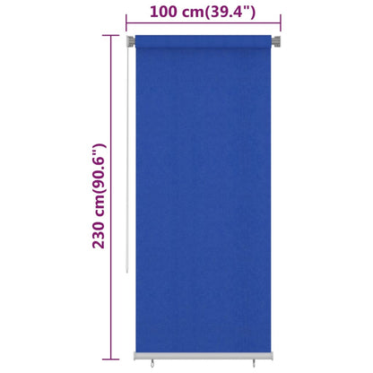vidaXL Outdoor Roller Blind 100x230 cm Blue HDPE