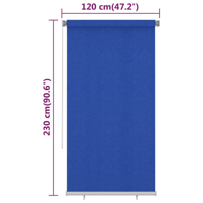 vidaXL Outdoor Roller Blind 120x230 cm Blue HDPE
