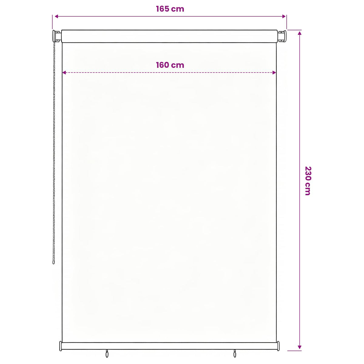 vidaXL Outdoor Roller Blind 165(W)x230(H) cm Blue HDPE