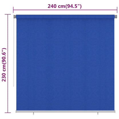 vidaXL Outdoor Roller Blind 240x230 cm Blue HDPE