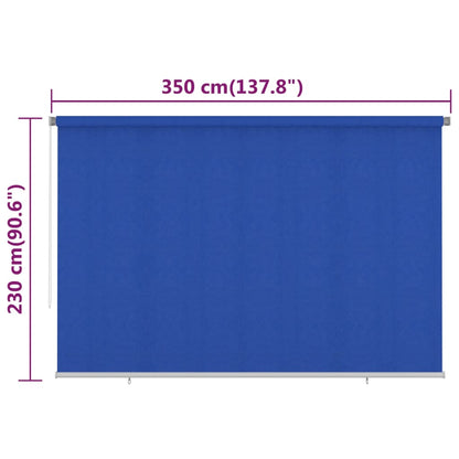 vidaXL Outdoor Roller Blind 350x230 cm Blue HDPE