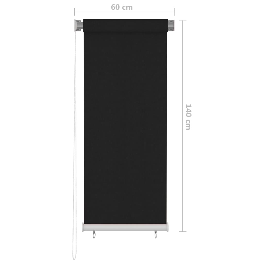 vidaXL Outdoor Roller Blind 65(W)x140(H) cm Black